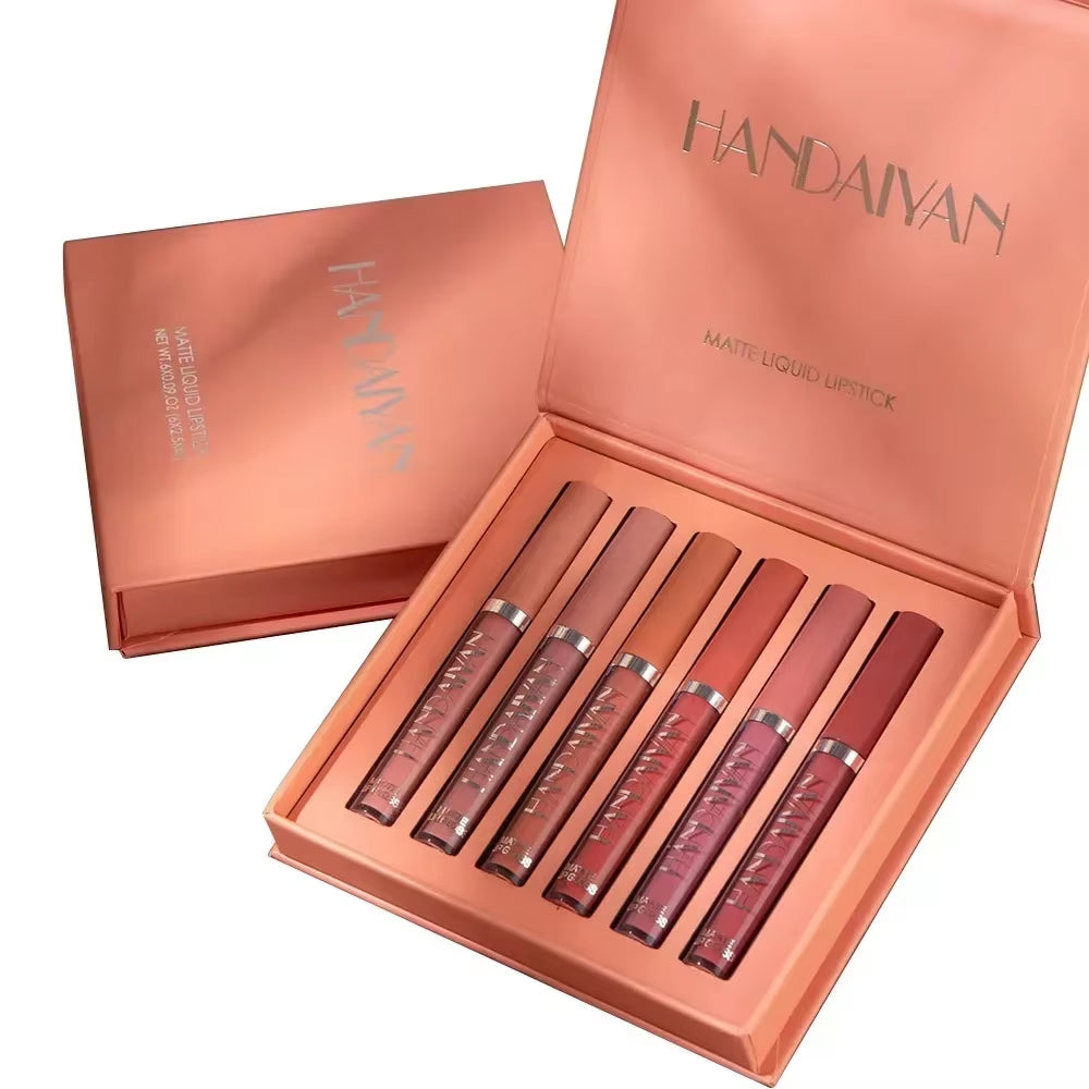 LuxeMatte™ by Handaiyan – 6-Piece Waterproof Matte Lipstick Set