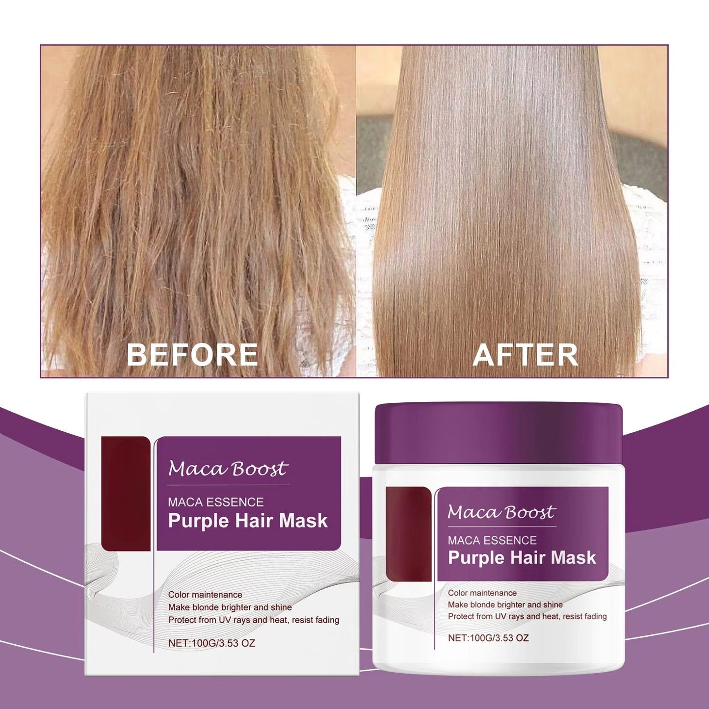 Magical Purple Hair Mask – Professional Toning Treatment for Blonde, Silver, Gray & Highlighted Hair to Eliminate Brass and Yellow Tones