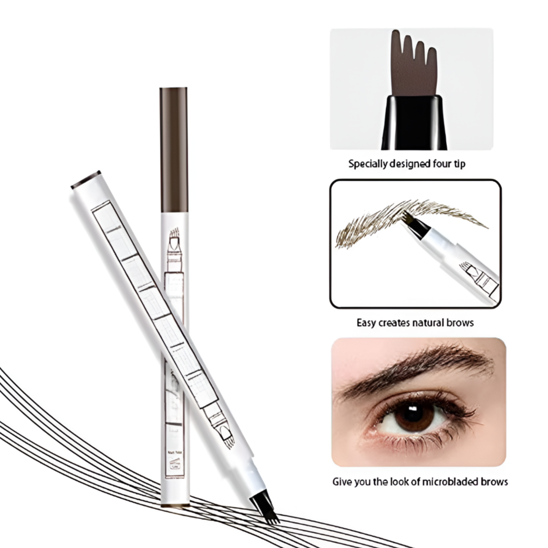 4-Tip Microblading Eyebrow Pen for Flawless, Waterproof Definition